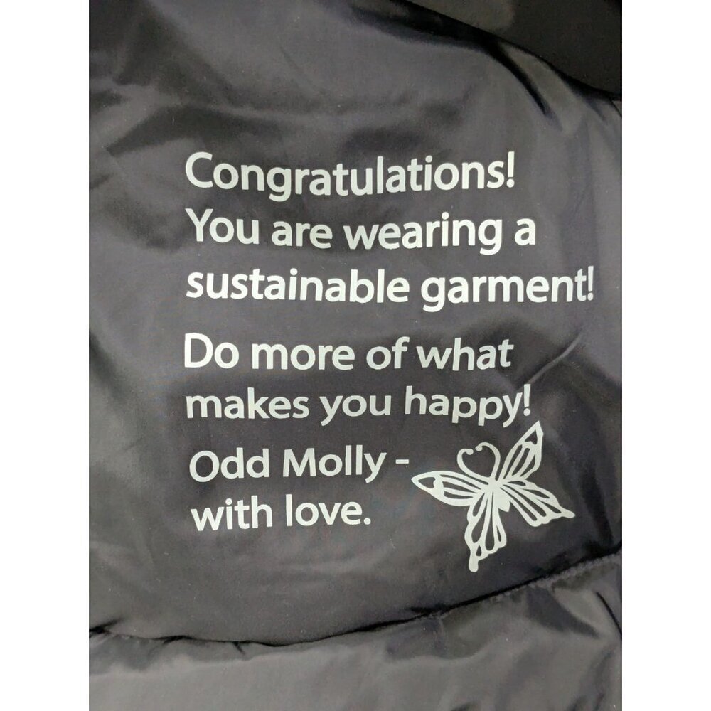 Odd Molly  851 Downfall Puffer Jacket Size 3 Large Black Full Zip Embroidered - Picture 6 of 16